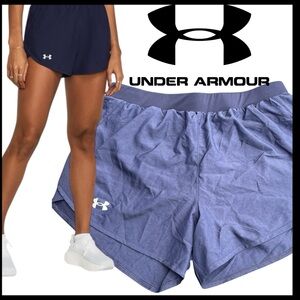 Under Armour Navy Fly By 3" HeatGear Loose Fit Running Fitness Shorts (M)